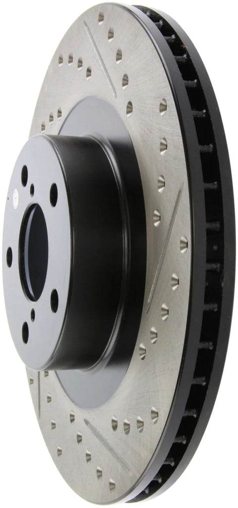 StopTech 02-10 Subaru WRX Slotted & Drilled Left Front Rotor (exc. STi) - Additional View 8