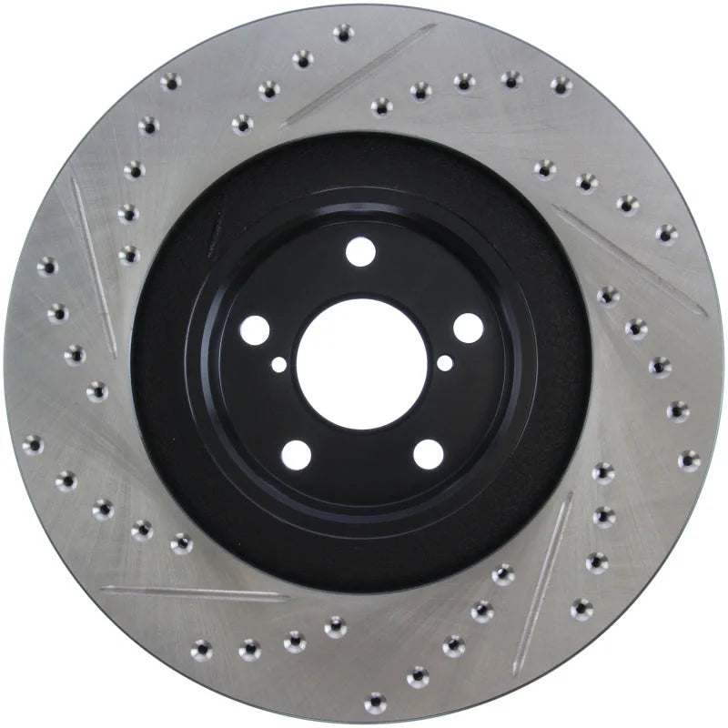 StopTech 02-10 Subaru WRX Slotted & Drilled Left Front Rotor (exc. STi) - Additional View 10