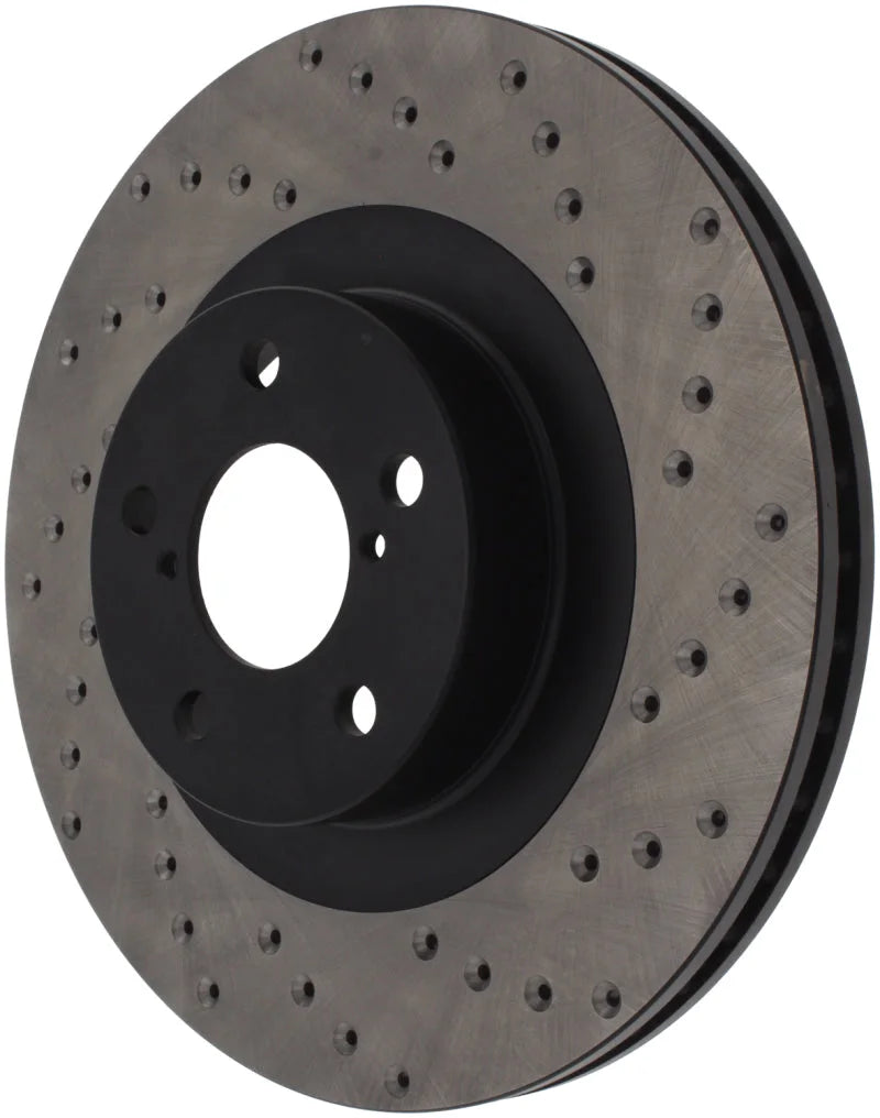StopTech 02-10 WRX Drilled Left Front Rotor - Side View