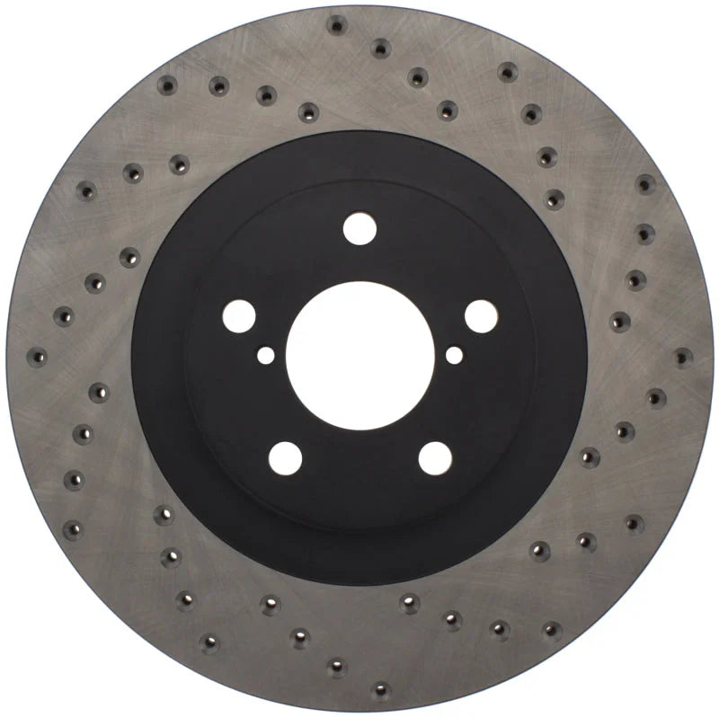 StopTech 02-10 WRX Drilled Right Front Rotor - Installation View