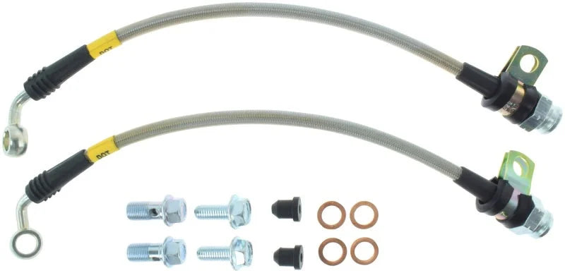 StopTech 03-07 Infiniti FX35/45 Rear Stainless Steel Brake Lines - Detail View