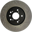 Load image into Gallery viewer, StopTech 04-08 Acura TL (Brembo Caliber) SportStop Slotted &amp; Drilled Left Front Rotor - Installation View