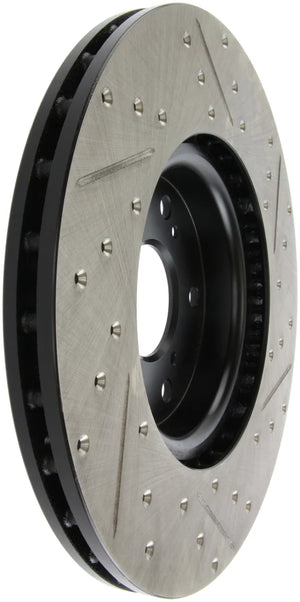 StopTech 04-08 Acura TL (Brembo Caliber) SportStop Slotted & Drilled Right Front Rotor - Main Product View
