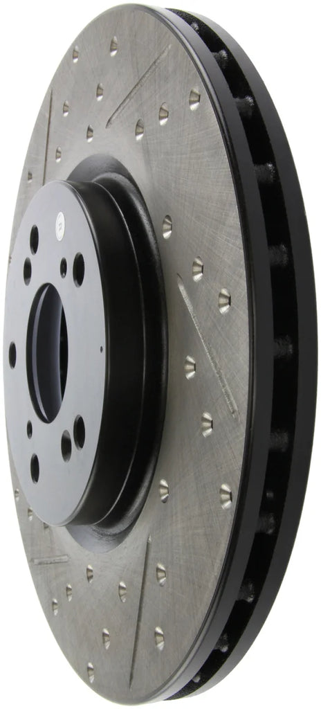 StopTech 04-08 Acura TL (Brembo Caliber) SportStop Slotted & Drilled Right Front Rotor - Installation View