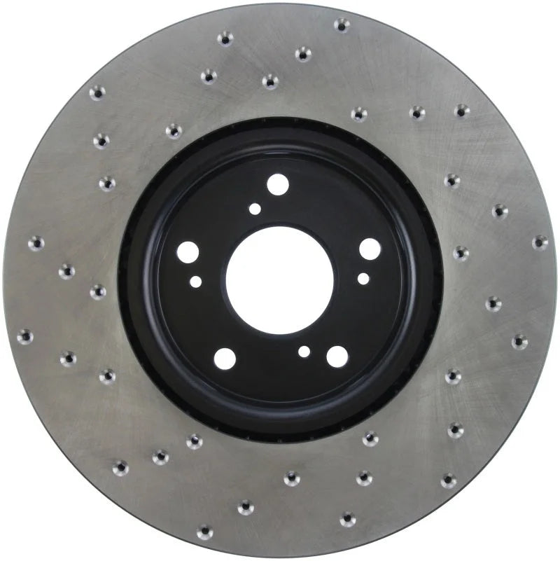 StopTech 04-08 Acura TL/TL-S Brembo Drilled Left Front Rotor - Back View