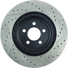 Load image into Gallery viewer, StopTech 05-09 Chrysler 300 (5.7L V8 exc SRT-8) Front Right Slotted &amp; Drilled Rotor - Installation View