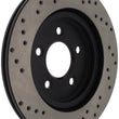 Load image into Gallery viewer, StopTech 05-10 Ford Mustang V6/4.0L / GT V8/4.6L Cross Drilled Right Rear Rotor - Side View