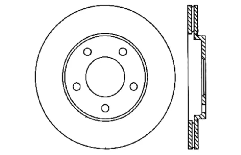 StopTech 05-10 Ford Mustang V6/4.0L / GT V8/4.6L Cross Drilled Right Rear Rotor - Installation View