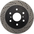 Load image into Gallery viewer, StopTech 05-10 GMC Sierra (w/ Rear Drum) / 07-09 GMC Yukon Rear Right Slotted &amp; Drilled Rotor - Back View