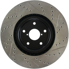 Load image into Gallery viewer, StopTech 05-10 Subaru Impreza WRX/STi Slotted &amp; Drilled Right Front Rotor - Back View