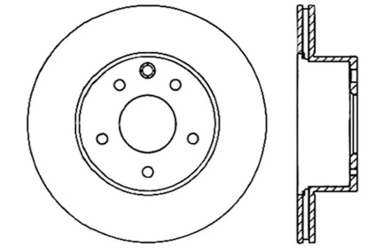 StopTech 06-07 350Z / 05-07 G35 / 06-07 G35X SportStop Slotted & Drilled Rear Left Rotor - Back View