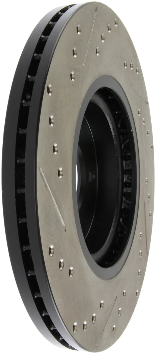 StopTech 06-07 350Z / 05-07 G35 exp Sport/ 06-07 G35X SportStop Slotted & Drilled Front Left Rotor - Side View