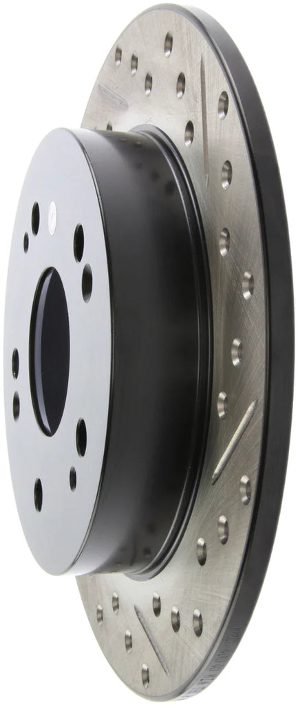 StopTech 06-09 Honda Civic Ex/Si Slotted & Drilled Left Rear Rotor - Installation View