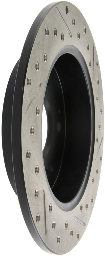 StopTech 06-09 Honda Civic Ex/Si Slotted & Drilled Right Rear Rotor - Side View