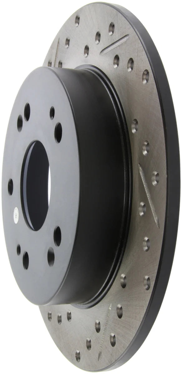 StopTech 06-09 Honda Civic Ex/Si Slotted & Drilled Right Rear Rotor - Installation View