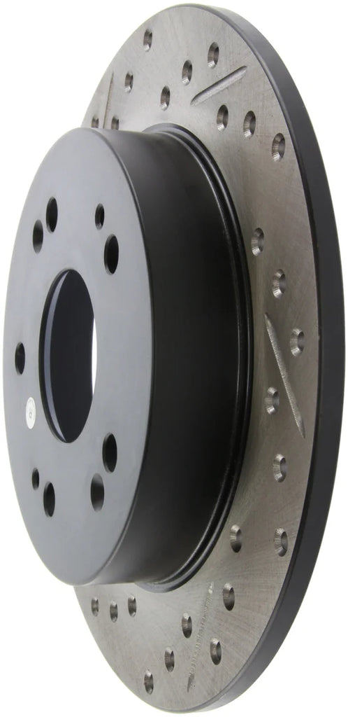 StopTech 06-09 Honda Civic Ex/Si Slotted & Drilled Right Rear Rotor - Installation View