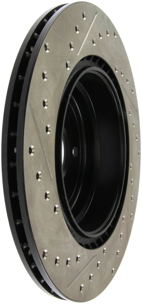 StopTech 06 BMW 330 / 07-09 BMW 335 Slotted & Drilled Left Rear Rotor - Main Product View
