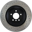 Load image into Gallery viewer, StopTech 06 BMW 330 / 07-09 BMW 335 Slotted &amp; Drilled Left Rear Rotor - Back View