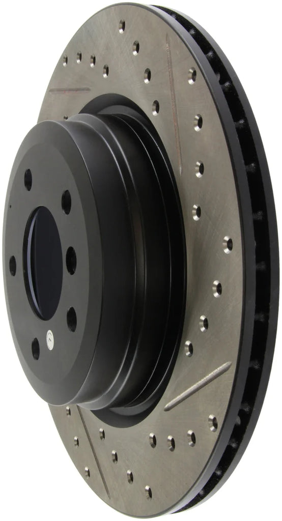 StopTech 06 BMW 330 / 07-09 BMW 335 Slotted & Drilled Left Rear Rotor - Additional View 5