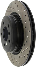 Load image into Gallery viewer, StopTech 06 BMW 330 / 07-09 BMW 335 Slotted &amp; Drilled Left Rear Rotor - Additional View 5