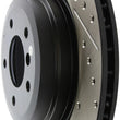 Load image into Gallery viewer, StopTech 06 BMW 330 / 07-09 BMW 335 Slotted &amp; Drilled Right Rear Rotor - Installation View