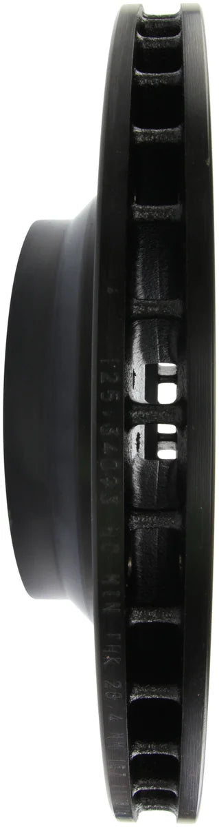 StopTech 07-09 BMW 335 (E90/E92/E93) Slotted & Drilled Left Front Rotor - Installation View