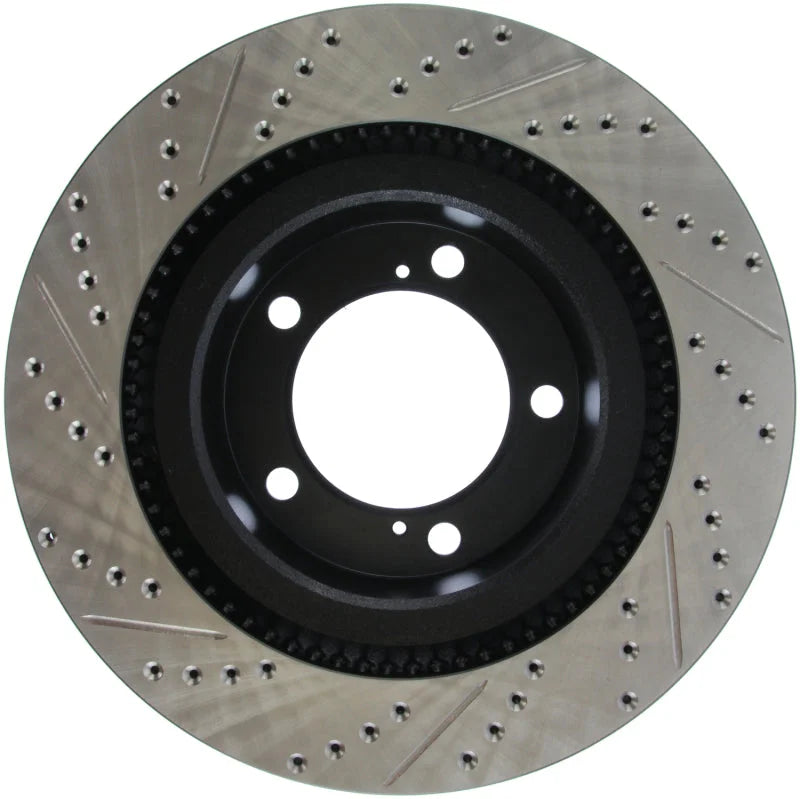 StopTech 07-09 Toyota Tundra / 08-09 Toyota Sequoia Front Left Slotted & Drilled Rotor - Installation View