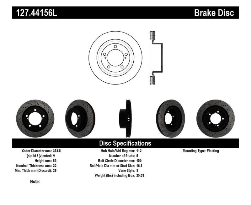StopTech 07-09 Toyota Tundra / 08-09 Toyota Sequoia Front Left Slotted & Drilled Rotor - Additional View 6
