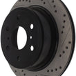 Load image into Gallery viewer, StopTech 07-10 GMC Sierra (w/ Rear Drum) / 07-09 GMC Yukon Rear Left Slotted &amp; Drilled Rotor - Back View