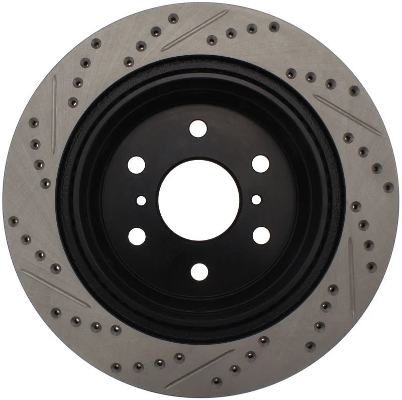 StopTech 07-10 GMC Sierra (w/ Rear Drum) / 07-09 GMC Yukon Rear Left Slotted & Drilled Rotor - Additional View 7