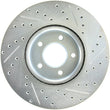 Load image into Gallery viewer, StopTech 07-13 Mazdaspeed3 Sport Slotted &amp; Drilled Front Right Rotor - Side View