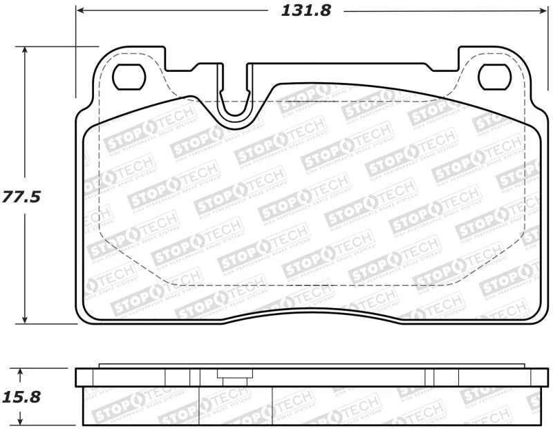 StopTech 07-15 Audi Q7 Street Performance Front Brake Pads - Main Product View