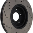 Load image into Gallery viewer, StopTech 08-09 Infiniti EX35 / 05-08 G35 / 09 G37 / 06-09 M35/M45 Drilled Left Front Rotor - Side View