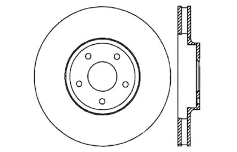 StopTech 08-09 Infiniti EX35 / 05-08 G35 / 09 G37 / 06-09 M35/M45 Drilled Left Front Rotor - Additional View 5