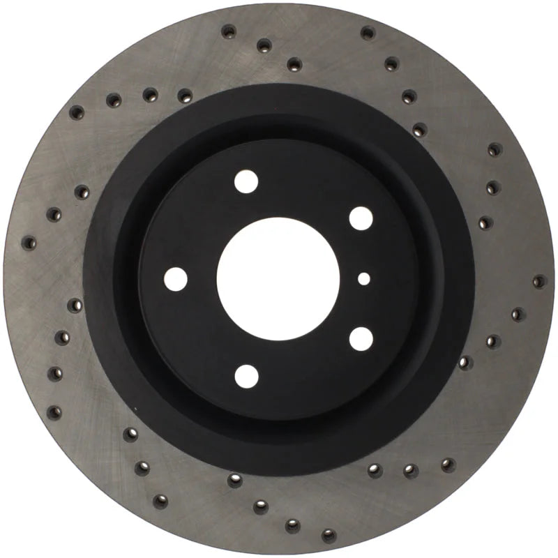 StopTech 08-09 Infiniti EX35 / 05-08 G35 / 09 G37 / 06-09 M35/M45 Drilled Right Front Rotor - Installation View