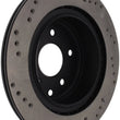 Load image into Gallery viewer, StopTech 08-09 Infiniti EX35 / 05-08 G35 / 09 G37 / 06-09 M35/M45 Drilled Right Rear Rotor - Side View
