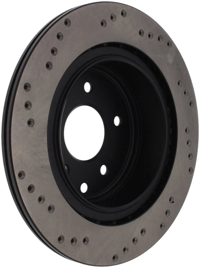 StopTech 08-09 Infiniti EX35 / 05-08 G35 / 09 G37 / 06-09 M35/M45 Drilled Right Rear Rotor - Side View