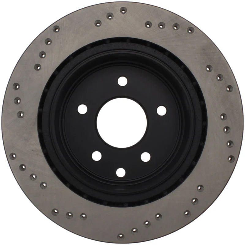 StopTech 08-09 Infiniti EX35 / 05-08 G35 / 09 G37 / 06-09 M35/M45 Drilled Right Rear Rotor - Installation View