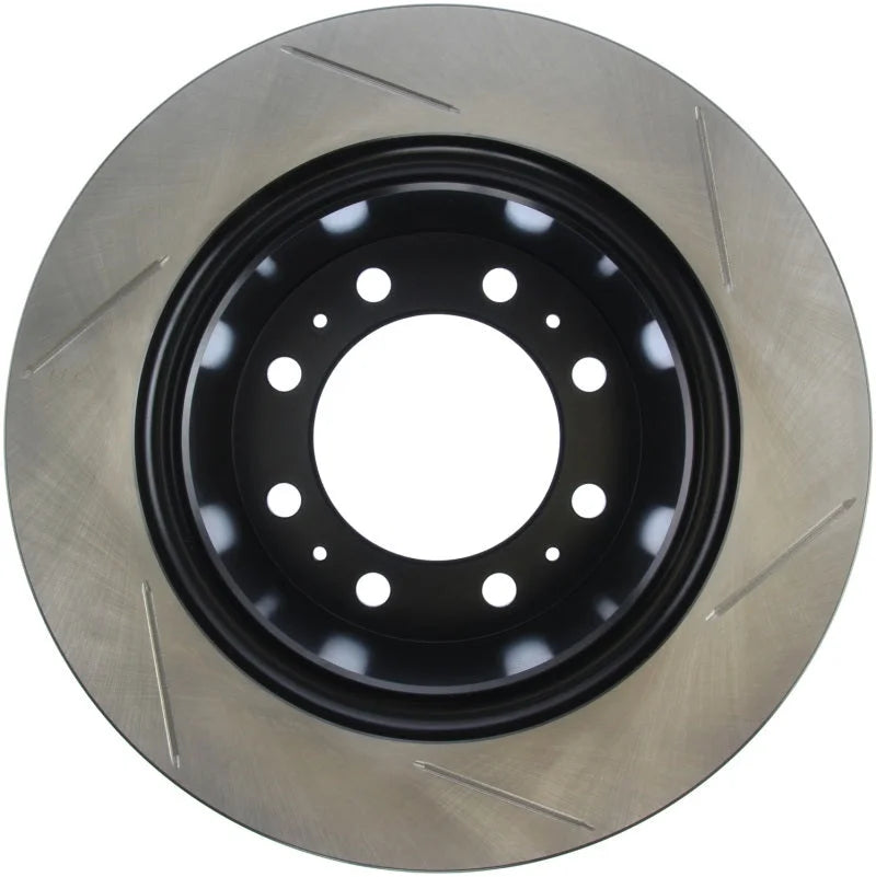 StopTech 08-10 Dodge Ram 4500 6.7L Slotted Right Front Brake Rotor - Side View