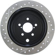 Load image into Gallery viewer, StopTech 08-10 Impreza WRX (Exc STi)/08-10 Impreza Coupe/Sedan Slotted &amp; Drilled Left Rear Rotor - Installation View