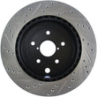 Load image into Gallery viewer, StopTech 08+ Subaru STI (Will Not Fit 05-07) Slotted &amp; Drilled Sport Brake Rotor - Back View
