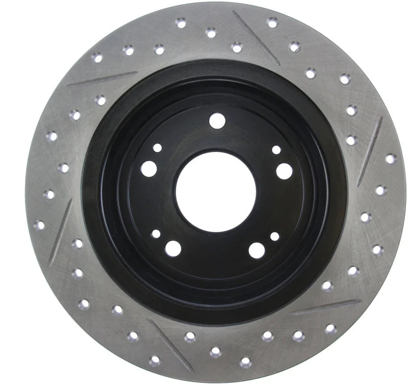 StopTech 09-10 Acura TSX / 08-10 Honda Accord Coupe/05-10 Sedan Right Rear Slotted & Drilled Rotor - Back View