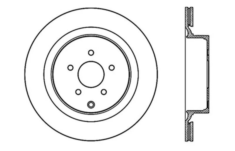 StopTech 09 Infiniti FX50 SportStop Slotted & Drilled Rear Left Rotor - Installation View