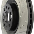 Load image into Gallery viewer, StopTech 09 VW Passat CC / 06-09 Passat Slotted &amp; Drilled Left Front Rotor - Back View