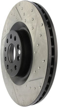 Load image into Gallery viewer, StopTech 09 VW Passat CC / 06-09 Passat Slotted &amp; Drilled Left Front Rotor - Back View