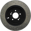 Load image into Gallery viewer, StopTech 10 Hyundai Genesis Coupe w/ Factory Brembo Slotted &amp; Drilled Right Rear Rotor - Back View
