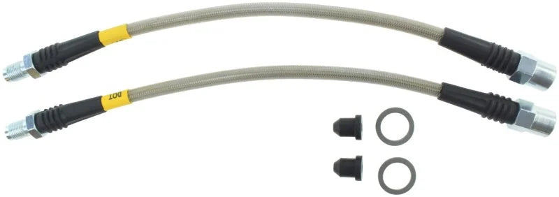 StopTech 12-13 BMW 335i SS Rear Brake Lines - Detail View