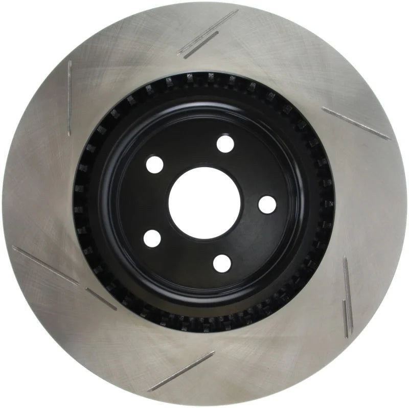 StopTech 12-18 Jeep Grand Cherokee SRT8 (380mm Front Disc) Front Left Slotted Sport Brake Rotor - Back View