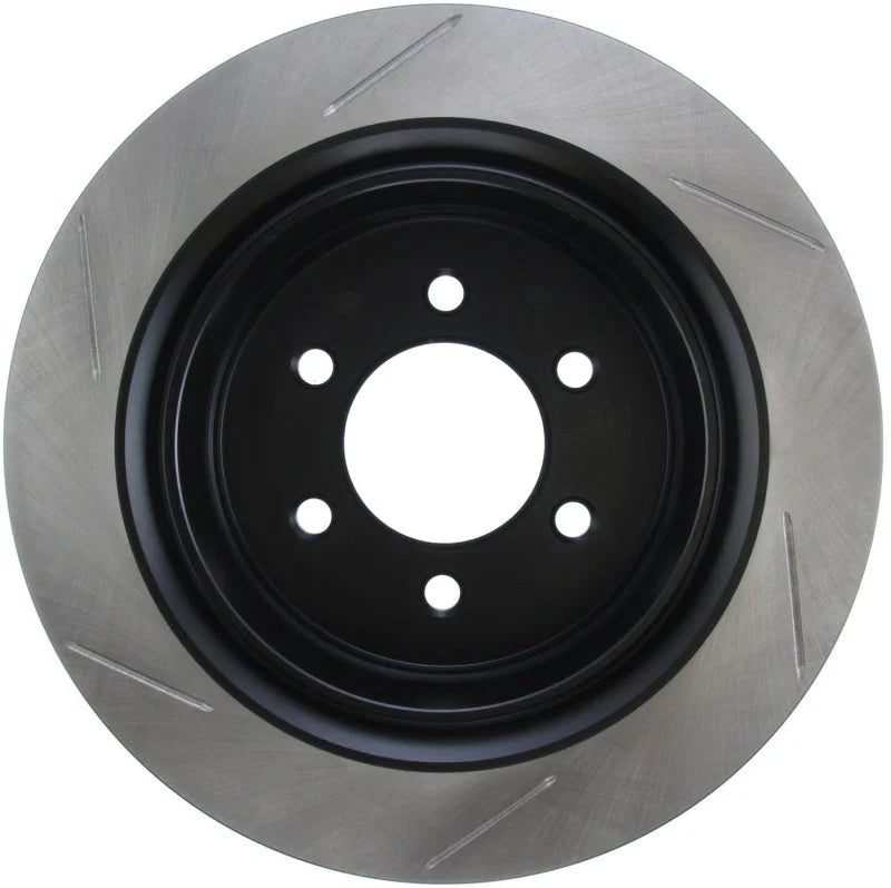 StopTech 12-19 Ford F-150 (w/Manual Parking Brake) Slotted Sport Brake Rotor - Back View