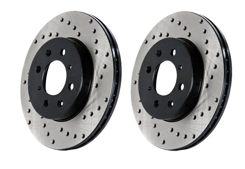 StopTech 12 Audi A6 Quattro/11-12 A7 Quattro/13 Q5/7-11/13 S4/12 S5 Front Right Drilled Rotor - Side View